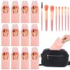 12 Sets Travel Makeup Brushes, Makeup Brush Bag with 8 Brushes, Bridesmaid Gift, Synthetic Fiber Makeup Brush, Foundation Blush Shadow Brush Set, Portable Makeup Brush Set for Weddings, Parties view 1