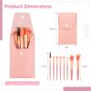 12 Sets Travel Makeup Brushes, Makeup Brush Bag with 8 Brushes, Bridesmaid Gift, Synthetic Fiber Makeup Brush, Foundation Blush Shadow Brush Set, Portable Makeup Brush Set for Weddings, Parties view 4
