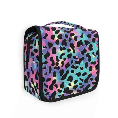Hanging Toiletry Bag Leopard Shimmering in The Light Travel Makeup bag for Toiletries Portable Travel Toiletry Organizer Cosmetic Bags with Hanging Hook