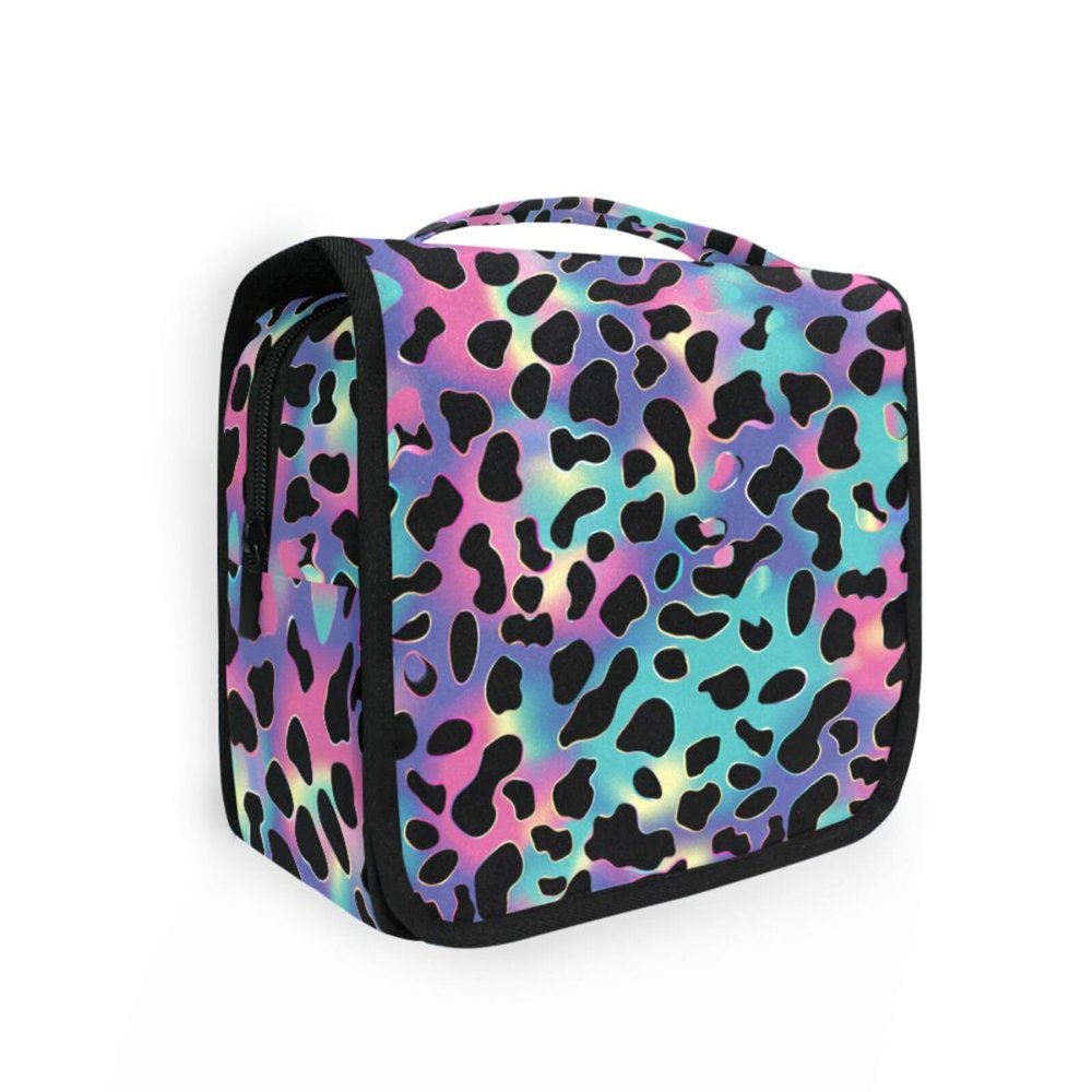 Hanging Toiletry Bag Leopard Shimmering in The Light Travel Makeup bag for Toiletries Portable Travel Toiletry Organizer Cosmetic Bags with Hanging Hook