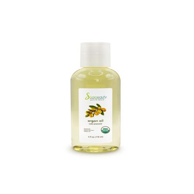 Soapeauty Moroccan Argan Oil Unrefined Cold Pressed USDA Certified Organic | 100% Natural & Pure | Carrier for Essential Oils, Moisturizer for Skin, Body, Face, Hair, Nails - 4 Fl Oz