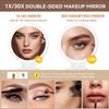 Auxmir 1X/30X Magnifying Mirror with Light, Double Sided Makeup Mirror with Adjustable 3 Color Light, 2000mAh Rechargeable Lighted Magnifying Mirrors with Tweezer, Foldable Travel Mirror with Rotation view 3