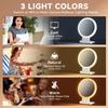 1X/20X Magnifying Mirror with Light, Double Sided Makeup Mirror with Adjustable 3 Color Light, 2000mAh Rechargeable Lighted Magnifying Mirrors with Tweezer, Foldable Travel Mirror with Rotation view 4
