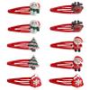 10pcs Christmas Hair Clips for Girls, Red Hair Clips Cute Santa Clause Reindeer Snowman Hair Barrettes Metal Snap Hairclips, Christmas Hair Accessories Stocking Stuffers Gifts for Girls Toddlers Kids view 1