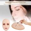 Silicone Mannequin Face Set - 8 Pcs, Practice Face Board, 8 Makeup Brushes for Permanent Makeup & Art Creation view 3