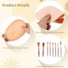 Silicone Mannequin Face Set - 8 Pcs, Practice Face Board, 8 Makeup Brushes for Permanent Makeup & Art Creation view 4