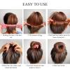10 Pcs Hair Bun Maker French Magic Twist Donut Hair Bun Snap Roll Sponge Bun Donut Lazy Hair Curler Tool Polka Dot Flower Flexible Chignon Donut Quick Twister Hair Styling Accessories for Women Girls view 3