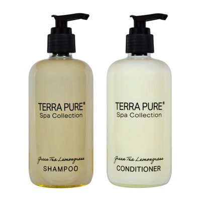 Terra Pure Shampoo and Conditioner | Spa Collection | Hotel Amenities in Pump Bottle | 10.14 oz. / 300 ml (Single Bottle)