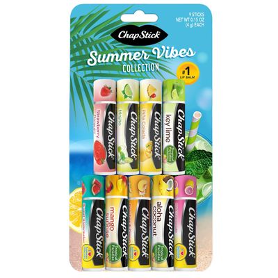 ChapStick Summer Vibes Collection  Tropical Paradise, Mocktail, and I Love Summer Lip Balm Collections, 0.15 Oz Ea (9 Piece Set)
