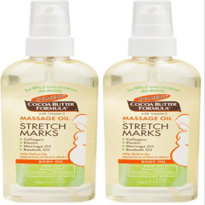Palmer's Cocoa Butter Formula Massage Oil | For Stretch Marks | Pregnancy Skincare | 3.4 Ounces | Pack of 2