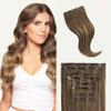 Luxy 100% Remy Human Hair - Seamless Clip-In Hair Extensions - Multi-Dimensional Color for Natural Blending, Adds Volume & Length 240 grams 24" Ash Brown Balayage view 1