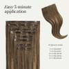 Luxy 100% Remy Human Hair - Seamless Clip-In Hair Extensions - Multi-Dimensional Color for Natural Blending, Adds Volume & Length 240 grams 24" Ash Brown Balayage view 3