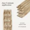 Luxy 100% Remy Human Hair  Scalp Hair Fill-Ins - Clip-Ins for Scalp & Part Line Coverage - Natural Coverage for Thinning Areas, Lightweight Mesh Bands 30 grams 12" Dimensional Beige Blonde view 3