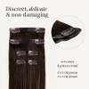 Luxy 100% Remy Human Hair Extensions for Thin Hair Thinning Hair Fill-Ins  6 Seamless Wefts Multi-Dimensional Color Blend - Natural-Looking Volume & Coverage 80 grams 16" Dark Brown Balayage view 3