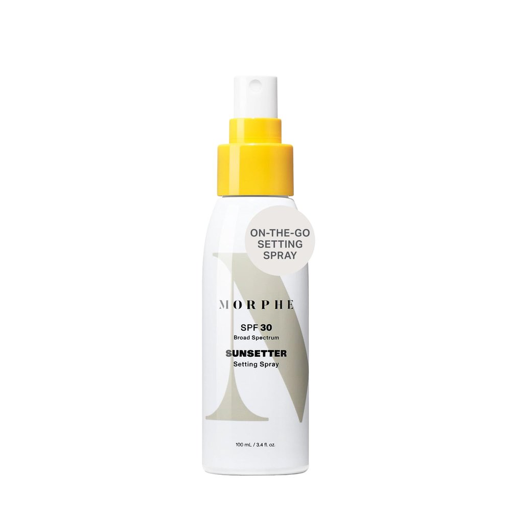Morphe Sunsetter Spectrum Setting Spray - Broad Spectrum SPF 30 Makeup Setting Spray - Oil-Free Face Mist with No White Cast - Protects Against Sun & Blue Light (3.4 fl oz)