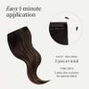 Luxy 100% Remy Human Hair  Halo Clip-In Hair Extensions Natural Looking Volume & Length - One-Piece - Easy 5-Min Application 180 grams 20" Mocha Brown Balayage view 3