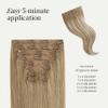 Luxy 100% Remy Human Hair, Classic 160g Clip-In Hair Extensions - 10 Wefts Multi-Dimensional Color for Natural Blending, Adds Volume & Length, Easy Apply & Remove 16" Natural Blonde Balayage view 3