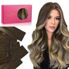 WENNALIFE Invisi Edge & Classic Tape in Hair Extensions Human Hair, 16 Inch 50g 20pcs(10pcs Invisi Edge & 10pcs Classic) Balayage Chocolate Brown to Caramel Blonde Invisible Luxury Remy Hair Injected view 1