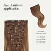 Luxy 100% Remy Human Hair, Classic 160g Clip-In Hair Extensions - 10 Wefts Multi-Dimensional Color for Natural Blending, Adds Volume & Length, Easy Apply & Remove 16" Chestnut Brown Balayage view 3