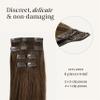 Luxy 100% Remy Human Hair Extensions for Thin Hair Thinning Hair Fill-Ins  6 Seamless Wefts Multi-Dimensional Color Blend - Natural-Looking Volume & Coverage 95 grams 20" Neutral Brown Thinning view 3