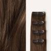 Luxy 100% Remy Human Hair  Scalp Hair Fill-Ins - Clip-Ins for Scalp & Part Line Coverage - Natural Coverage for Thinning Areas, Lightweight Mesh Bands 40 grams 16" Neutral Brown Scalp view 1
