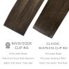 WENNALIFE Invisi Edge Clip in Hair Extensions Real Human Hair, 14 Inch 130g 9pcs Balayage Chocolate Brown to Caramel Blonde Seamless Clip in Extensions Remy Hair Clip Ins Invisible Skin Weft Straight view 3