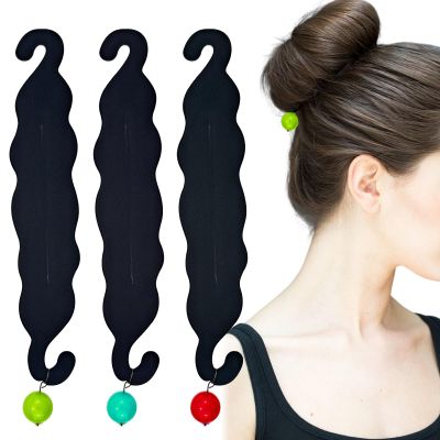 6 PCS Hair Bun Maker for Women Lazy Hair Curler Bun Clips Easy Magic Snap Roll Sponge Bun Donut Hair Maker for Women With Hair Ties