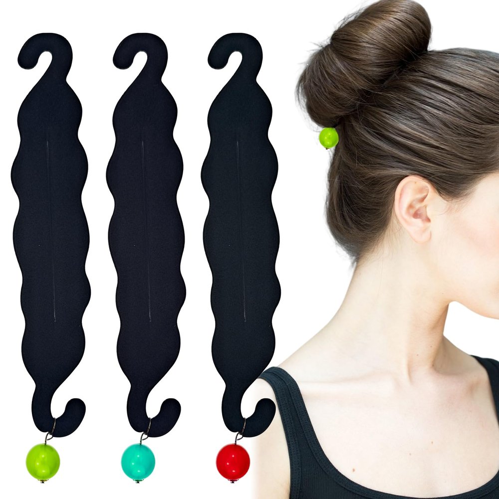 6 PCS Hair Bun Maker for Women Lazy Hair Curler Bun Clips Easy Magic Snap Roll Sponge Bun Donut Hair Maker for Women With Hair Ties