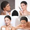 3 PCS Crochet Hair Nets Cap, Hair Wrap Net, Reusable Sleeping HairnetLong Straight Curl Wig Head Protector Black Mesh Wrapping Crochet Wave Bun Lift Strap Weaving Sew For Women Ballet view 3