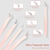 Rnodoilkfly 5 Pcs Lash Extension Tweezers, Lash Tweezers for Eyelash Extension, Straight and Curved Eyelash Tweezers, For Professional Eyelash Extension Artists, Girls, Women, Beginners view 2