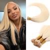 100G/Pack Human Hair I-Tip Hair Extensions I Tips Hair Extensions Real Human Hair for Black Women Straight 22" #613 Color view 1