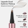 2Pcs Microblading Eyebrow Pen, Long-Lasting Waterproof Eyebrow Pencil with 4-Fork-Tip for 3D Realistic Brow, Easily Create Natural Hair-Like Brow Last All-Day, Eye Brow Pencils for Women -Light Brown view 2