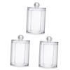 Amosfun 3pcs Transparent Cotton Pad Holder with Lid Cosmetic Cotton Pads Storage Container Elegant Design for Easy Access Refilling for Makeup Organization Vanity Decor view 1
