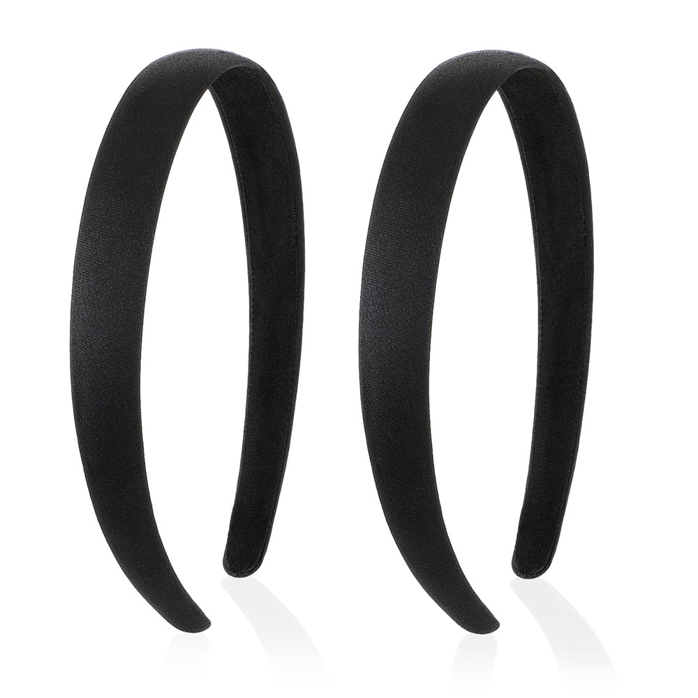 2 Pcs Non Slip Padded Headband Wide Suede Solid Hairband Headbands for Women Trendy Cute Hairband Elastic Hair Accessories Head Band for DIY Costume Girl Fall Wash Face Sister Party Ceremony Christmas