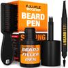 FOLLICLE BOOSTER Beard Pen Filler Styling Kit for Men - 3-in-1 Filling Set with 4-Tip Fork, Normal Pencil, and Brush - Waterproof, Sweatproof & All-Day Hold - Medium Black view 1