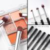 Eye Makeup Brush Set, 6 Pcs Professional Blending Eyeshadow Makeup Brushes for Concealer Eyebrows Eyeliner, Soft Hairs & Wood Handle (black and silver) view 3