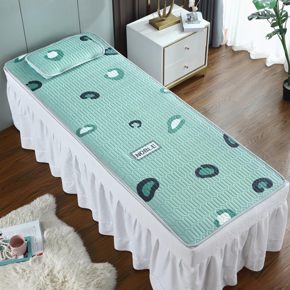 Cooling Massage Table Mattress Topper Spa Bed Padding with Breathing Hole Beauty Therapy Bed Cover Latex Anti-Slip Spa Bed Mattress Pad Rectangle with Elastic Bands,A,190 * 80cm