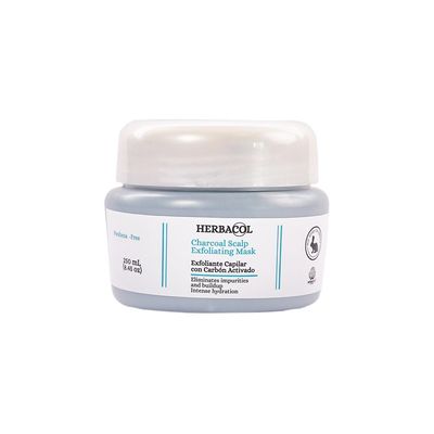 Herbacol Charcoal Hair Scalp Exfoliating Mask | Cleanses Scalp and Removes Dead Skin cells | 8.45 fl oz.