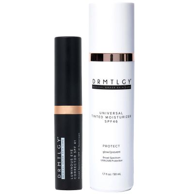 DRMTLGY Makeup Minimalist Duo SPF Bundle - Medium: Luminous Eye Corrector SPF 41 Fair & Anti-Aging Tinted Moisturizer with SPF 46