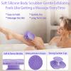 ARIOSOX, Soft Silicone Body Scrubber, Gentle Like a Hand Exfoliating Your Skin and Build Up Lather Easily, Back Large Suction Cup Easy to Store, Long-Lasting & Deep Clean (Purple) view 4