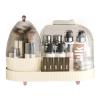 360 Rotating Makeup Organizer: Makeup Storage Organizer with Dustproof Lid Rotatable Makeup Brush Holder Case Waterproof Cosmetic Display Case for Vanity Desktop Bathroom Countertop view 1