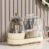 360 Rotating Makeup Organizer: Makeup Storage Organizer with Dustproof Lid Rotatable Makeup Brush Holder Case Waterproof Cosmetic Display Case for Vanity Desktop Bathroom Countertop view 2
