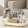 360 Rotating Makeup Organizer: Makeup Storage Organizer with Dustproof Lid Rotatable Makeup Brush Holder Case Waterproof Cosmetic Display Case for Vanity Desktop Bathroom Countertop view 3
