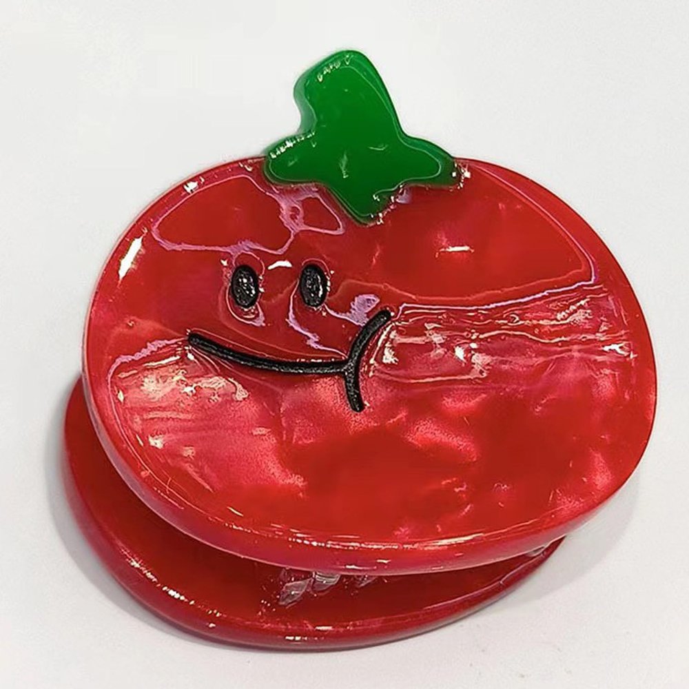 Tomato Hair Clips,Fruit Shape Claw Clip,Tomato Shape Hairpins,Acetate Hair Barrettes for Girls,Small hair Claw Clips for Women,Pack of 3 (Tomato)