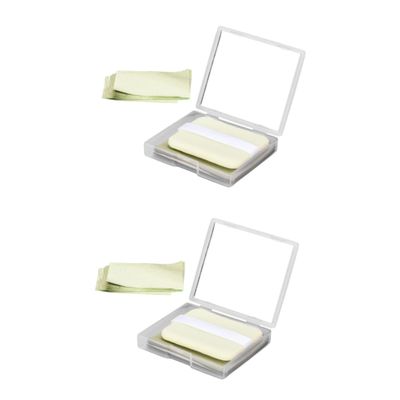 FOMIYES 2sets Tea Oil Absorbing Blotting Sheets Mirror Makeup Oil Control Papers for Oily Skin Portable Face Cleaning Paper for Removal Includes Replacement Sheets