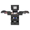 GOSHET Professional Rolling Makeup Train Case, 360 Swivel Wheels Multi-functional Cosmetic Trolley Hairdressers Salon Cosmetic Trolley Organizer Box for Nail Technicians Hairstylist (Black) view 1