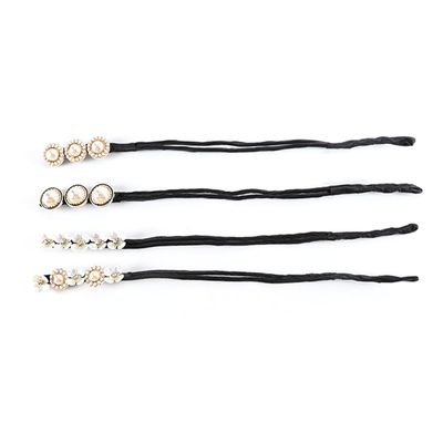 4 Pieces Hair Bun Maker Lazy Hair Curler Shining Flowers Maker Magic Donut Hair Bun Maker Elegant Pieces Hair Twister French Hairstyle Twist Bun Hair Accessories for Girls Hair DIY Hair Bun