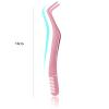 Hair Removal Tweezers Stainless Steel False Eyelashes Tweezers Applicator Clip False Eyelashes Wearer With Comb Curved Straight Makeup Tools for Girls Tweezers (One Color) view 4