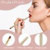 2 Pack Lip Brush for Lipstick Retractable with Cap, Double-Ended Lip Makeup Brushes Retractable Lip Gloss Lipstick Brush Applicator Travel Gold Green view 2