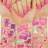 108+ PCS Groovy Pink Temporary Tattoos For Women Lady Bachelor Party, Pink Birthday Party Favor Supplies, Y2K Metallic Iridescent Flash Fake Tattoo Sticker Bachelorette Accessories Goodie Bags Stuffer view 1